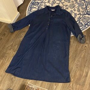 J. Jill Dark Denim Long Sleeve Dress; size large